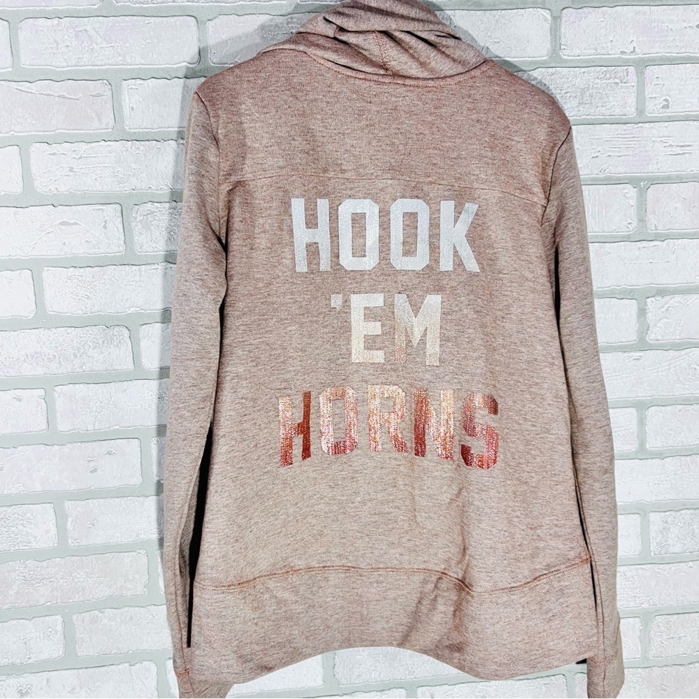 We Are Texas Women's Hook ‘Em Horns 1/4 Zip Hoodie Sweatshirt Jacket Size S - Picture 6 of 8